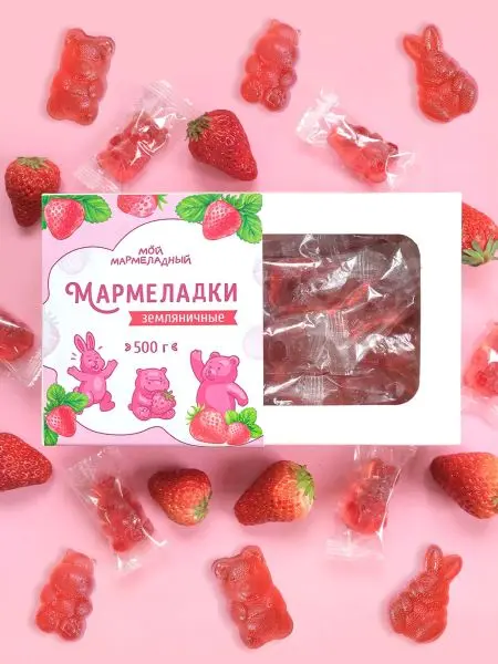 Мармелад без сахара земляничный, 500 г